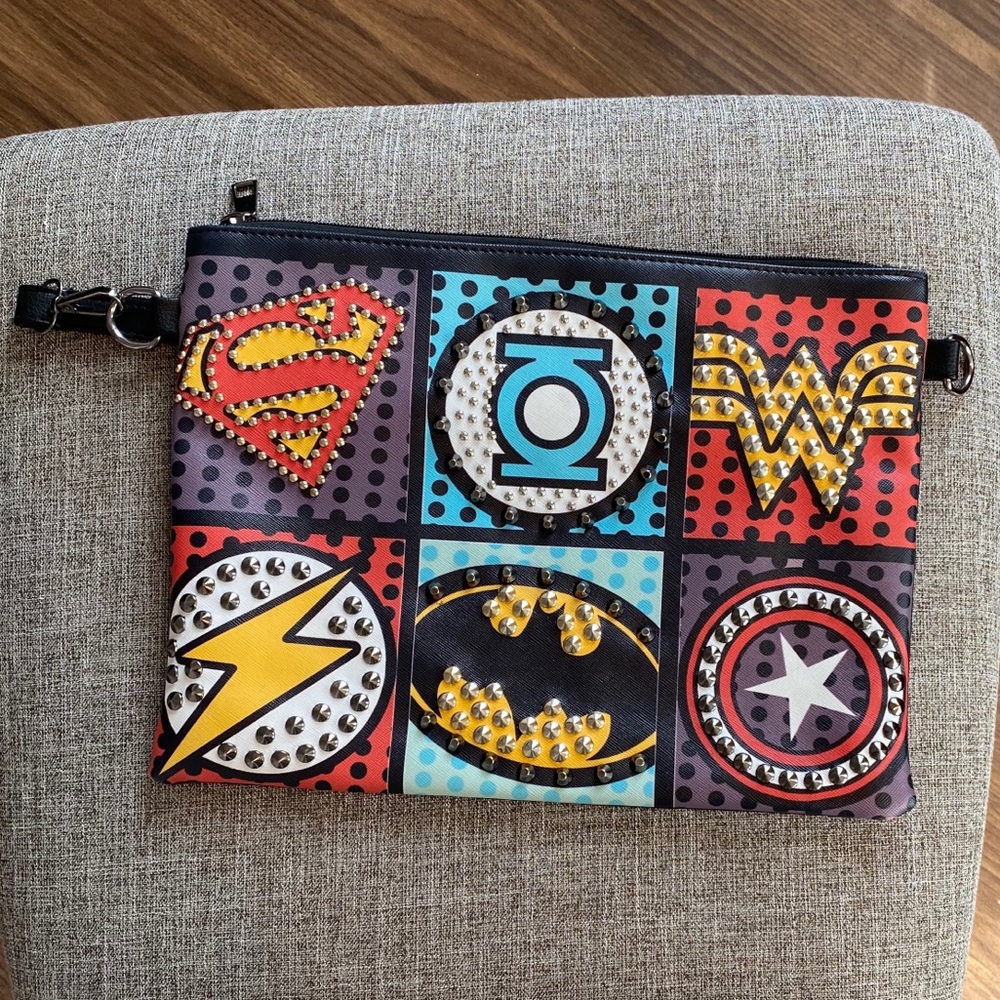 Super Heroes Studded Clutch